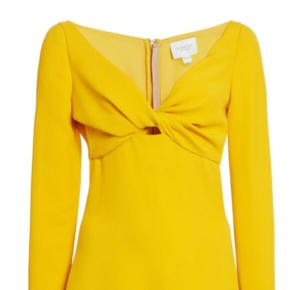 NEW Giambattista Valli Twist-front midi dress yellow - size 48 (US 12/XL) - Picture 5 of 12
